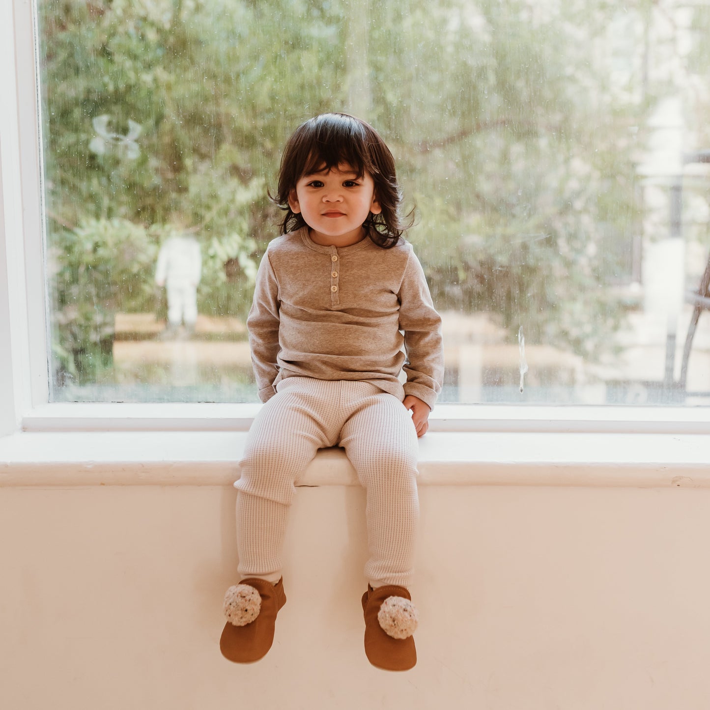 Leather Pompom Shoes - pink