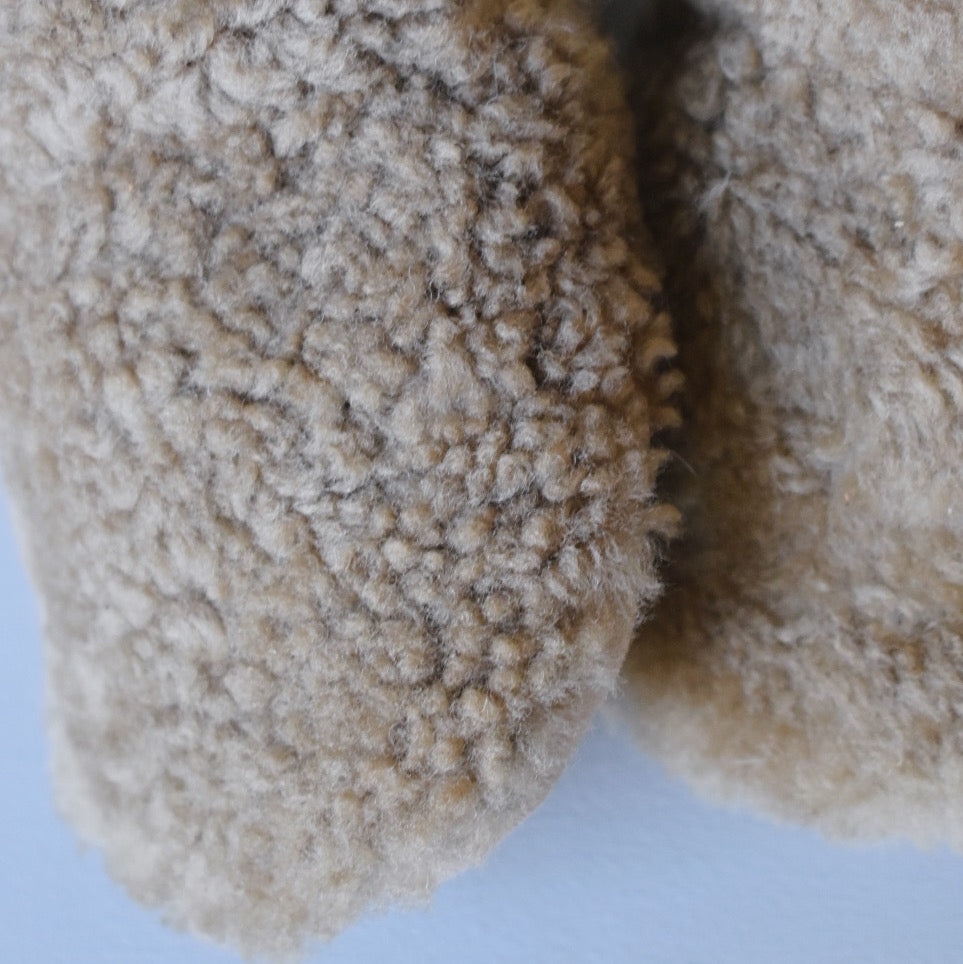 SIZE 3/4 (5") Fuzzy Loafers - brown