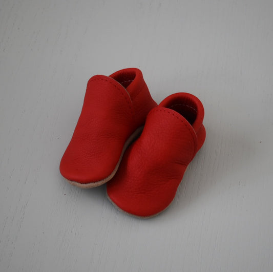 Leather Loafers - Red
