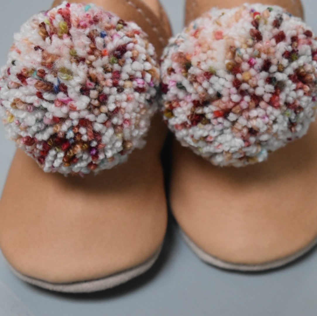 Leather Pompom Shoes