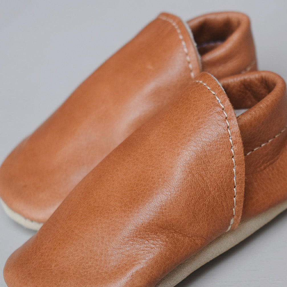 leather loafers -toffee