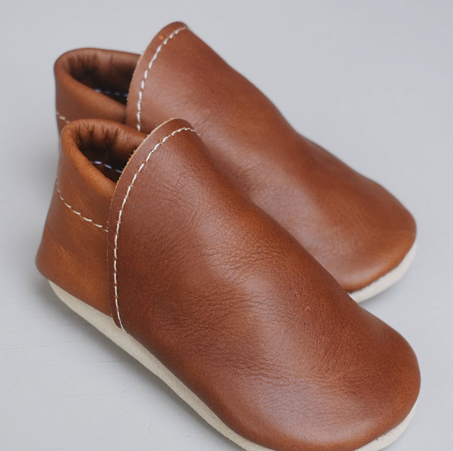 leather loafers -chestnut