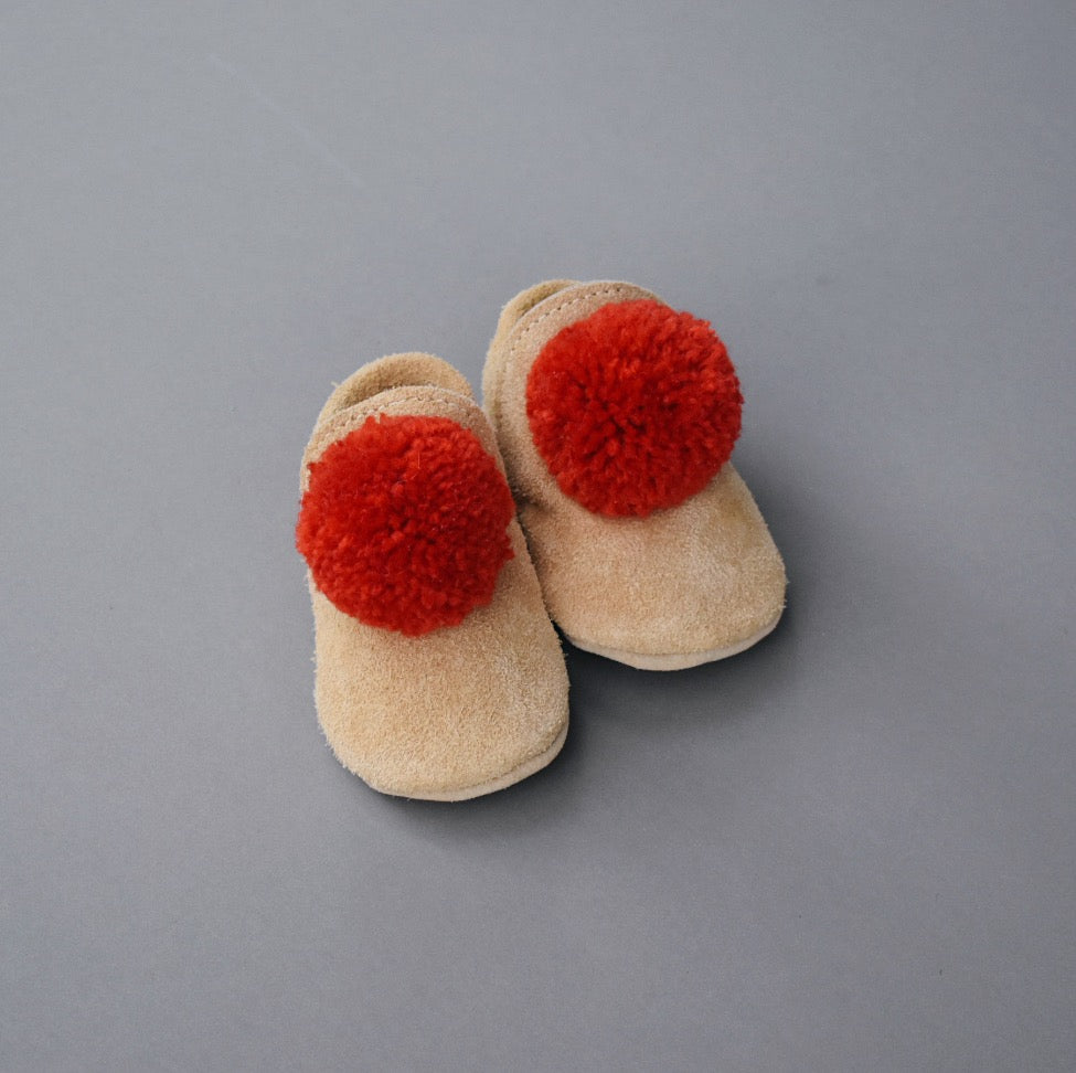 SIZE 3/4 (5") - Suede Pompom Shoes 124