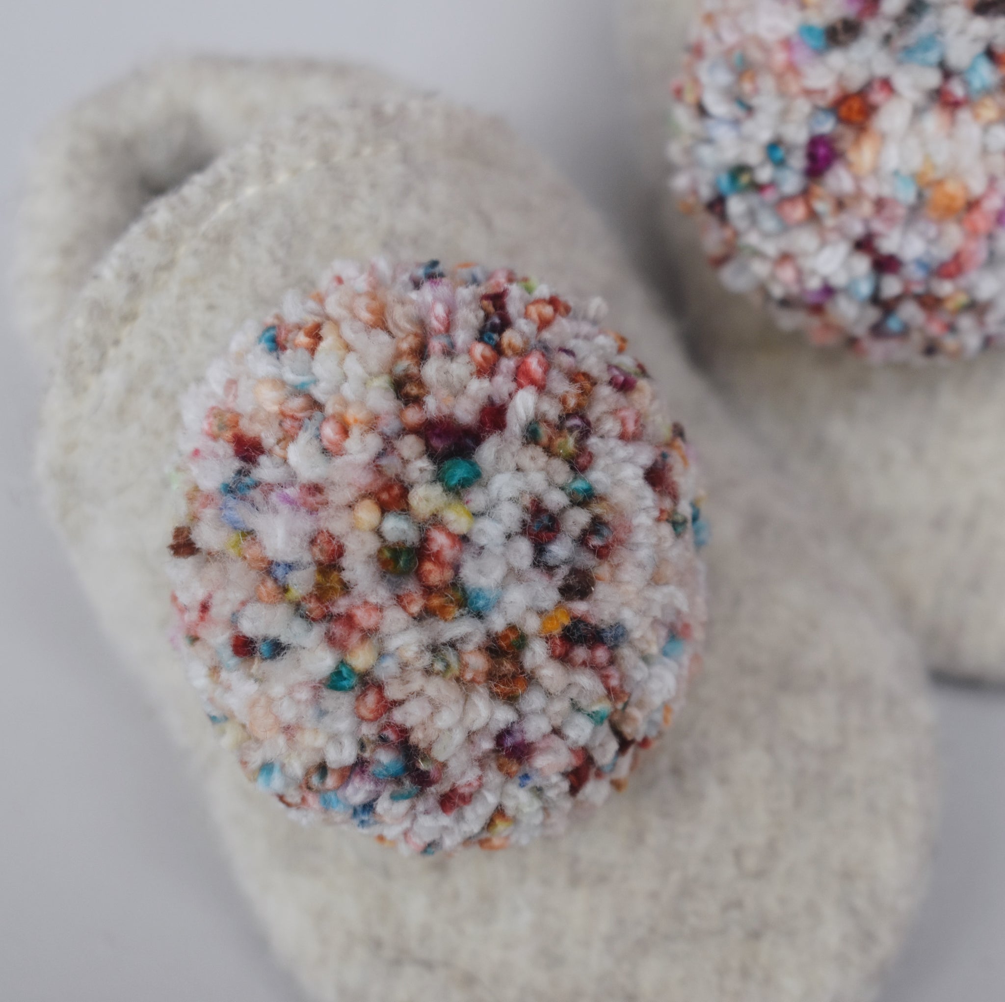 pompom shoes - oatmeal with sprinkle pom
